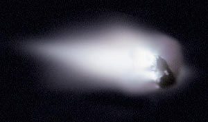 In 1986, the European spacecraft Giotto became one of the first spacecraft ever to encounter and photograph the nucleus of a comet, passing and imaging Halley’s nucleus
